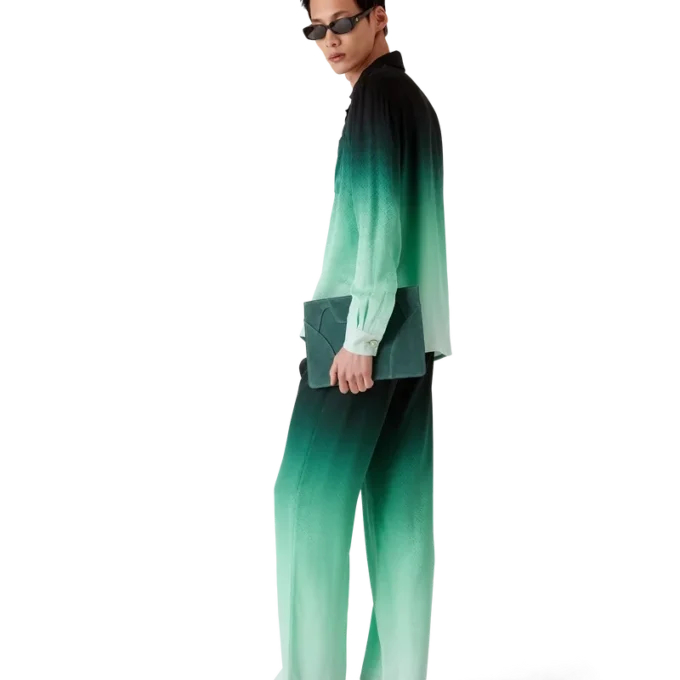 Gradient Ping Pong Jacquard-silkesbyxor