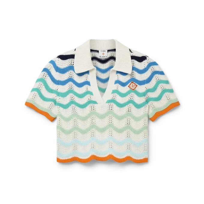 Gradient Wave Crochet Top