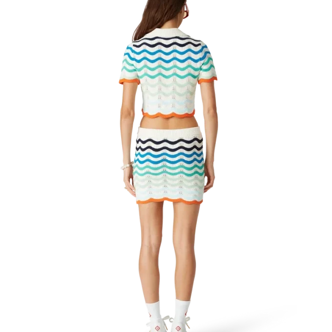 Gradient Wave Crochet Top