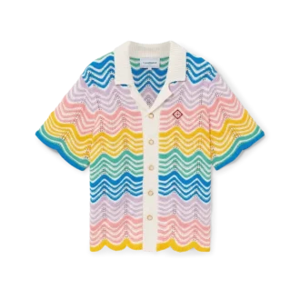 Gradient Wave Knit Skjorte