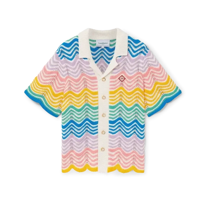 Gradient Wave Knit Skjorte