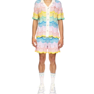 Gradient Wave Knit Skjorte