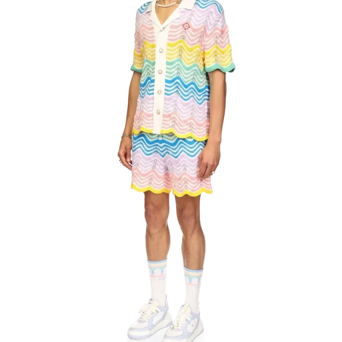 Gradient Wave Knit Skjorte