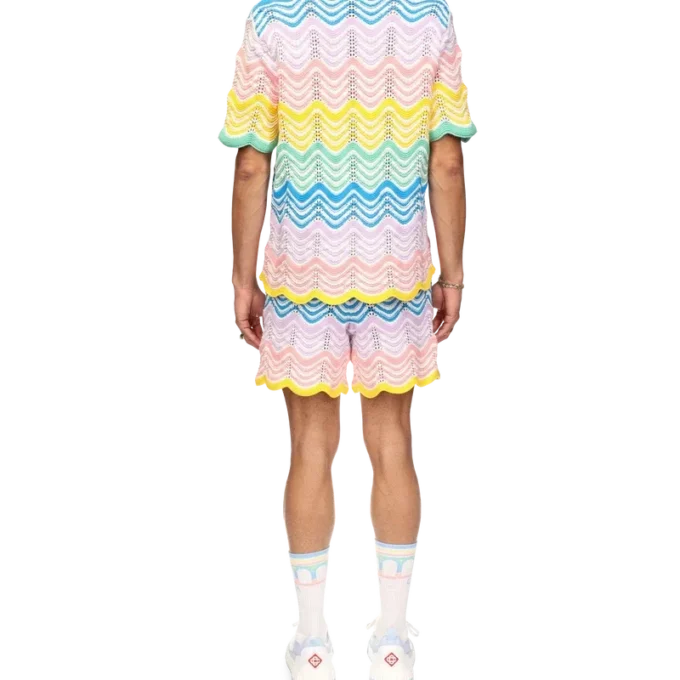 Gradient Wave Knit Skjorte