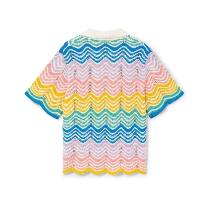 Gradient Wave Knit Skjorte