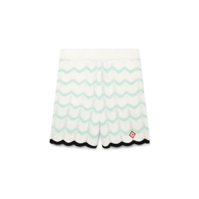 Gradient Wave-shorts i bomullskrochet