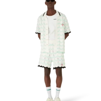 Gradient Wave-shorts i bomullskrochet