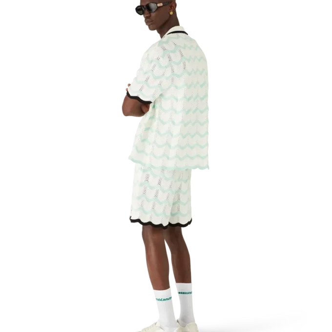 Gradient Wave-shorts i bomullskrochet