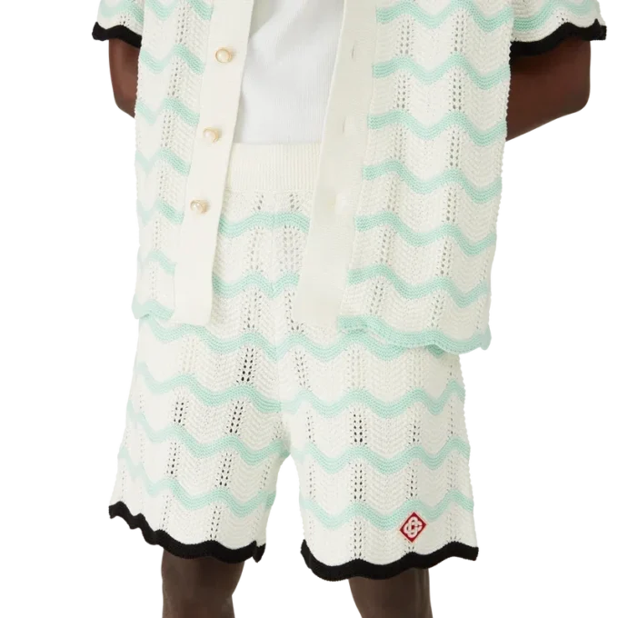 Gradient Wave-shorts i bomullskrochet