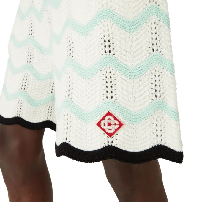 Gradient Wave-shorts i bomullskrochet