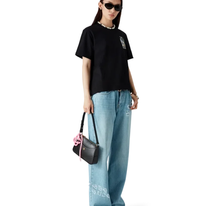 Graffiti-slitna jeans