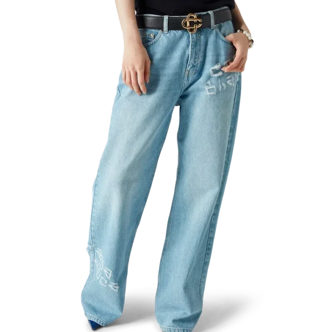 Graffiti-slitna jeans