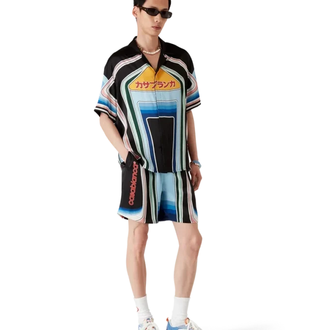 Graphic Mountain Silk Shorts