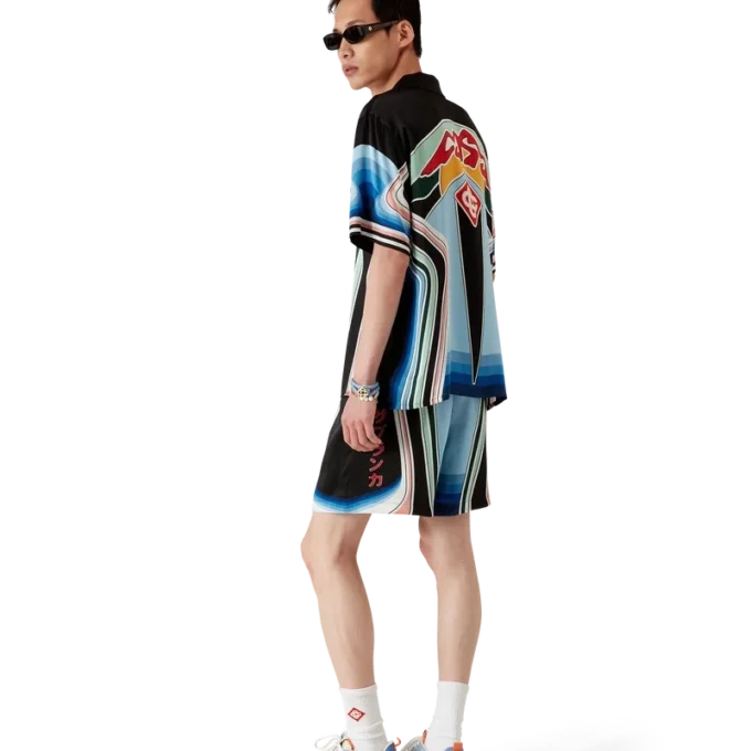 Graphic Mountain Silk Shorts