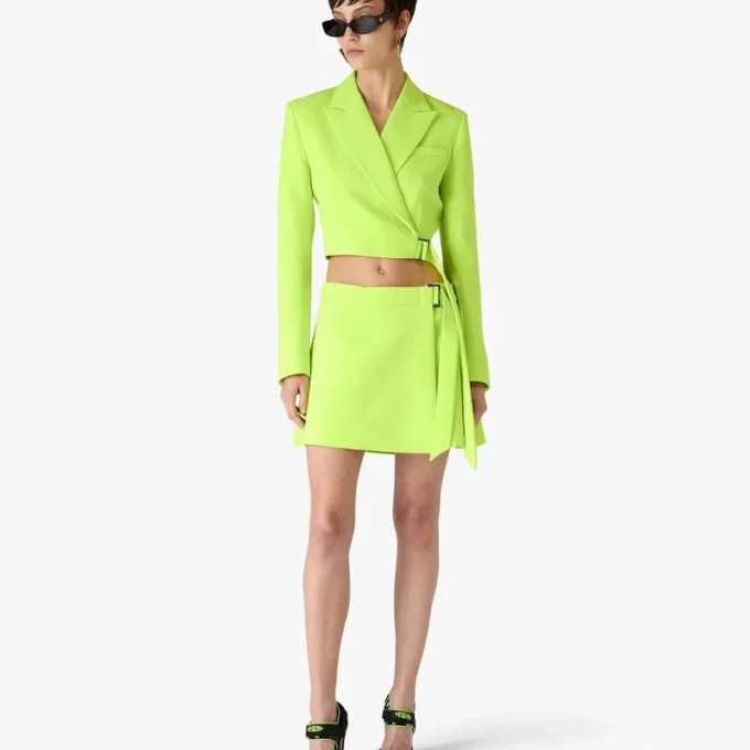 Grön skräddarsydd jacka i crepe