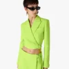 Grön skräddarsydd jacka i crepe