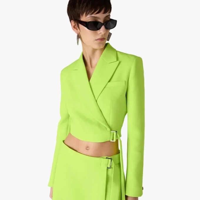 Grön skräddarsydd jacka i crepe