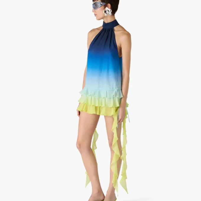 Gröna mulesandaler med klack