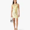 Gul miniklänning med folietryck