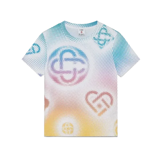 Halftone Logo Fitted Short Sleeve T-shirt