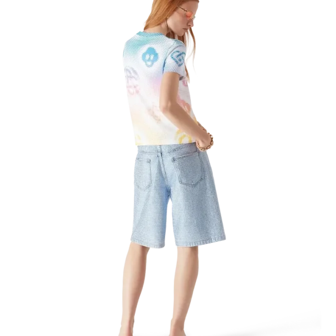 Halftone Logo Fitted Short Sleeve T-shirt