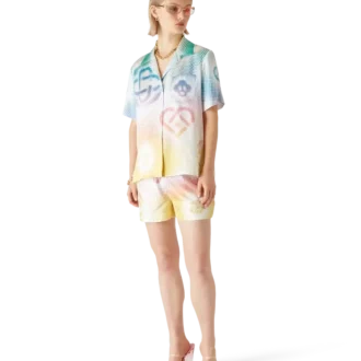 Halftone Logo Silk Shorts