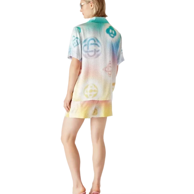 Halftone Logo Silk Shorts