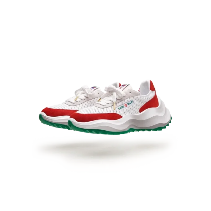 Herrskor Atlantis vita & röda sneakers