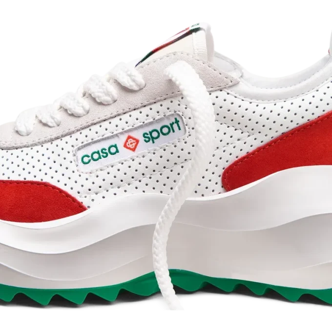 Herrskor Atlantis vita & röda sneakers