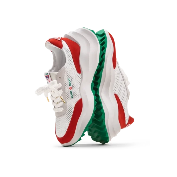 Herrskor Atlantis vita & röda sneakers