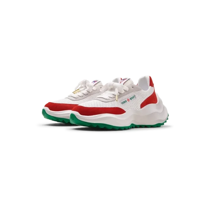 Herrskor Atlantis vita & röda sneakers