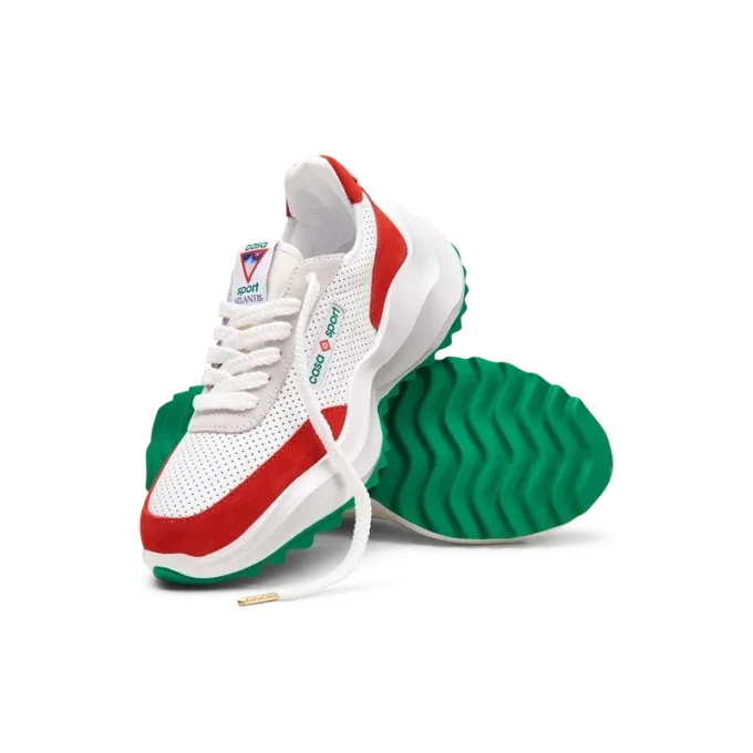 Herrskor Atlantis vita & röda sneakers