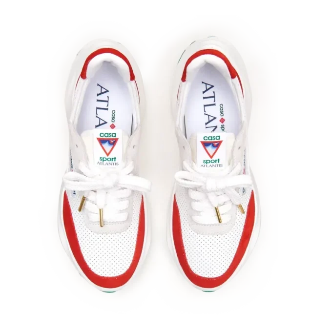 Herrskor Atlantis vita & röda sneakers