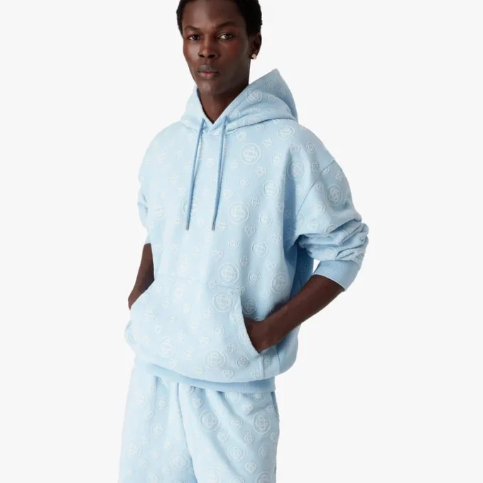 Huvtröja med applikerat monogram