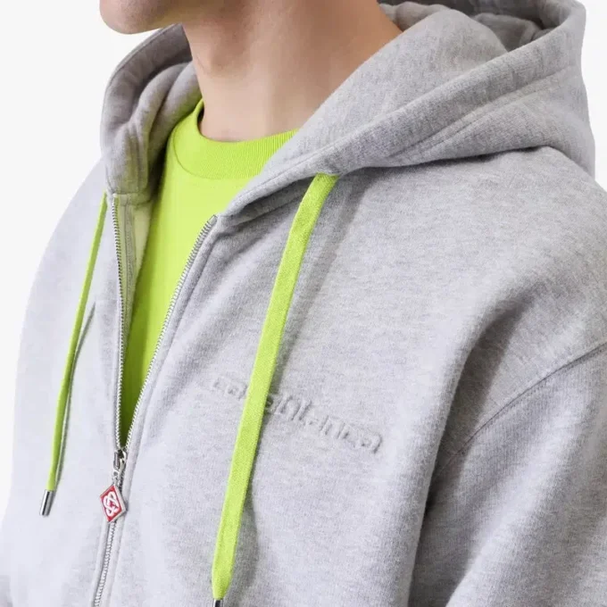 Huvtröja med dragkedja i kashmirblandning