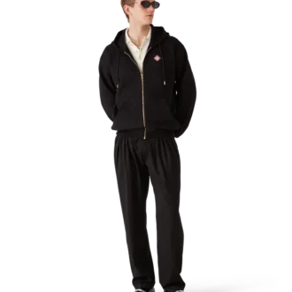 Huvtröja med dragkedja och diamantlogotyp