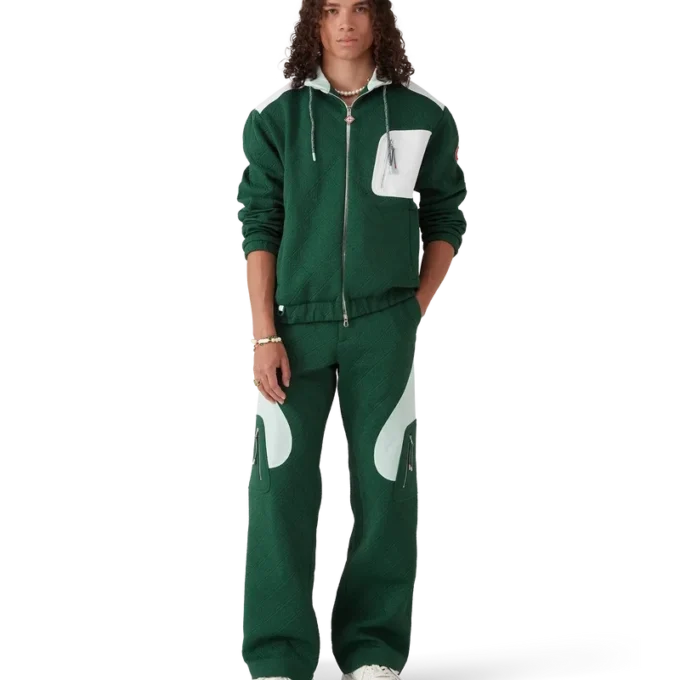 Jacka i nylon med monogramjacquard