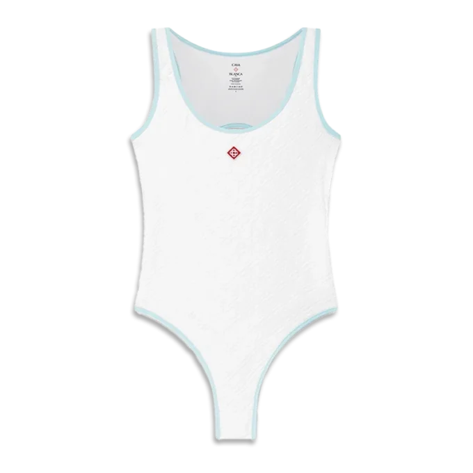 Jacquard-monogram-baddräkt