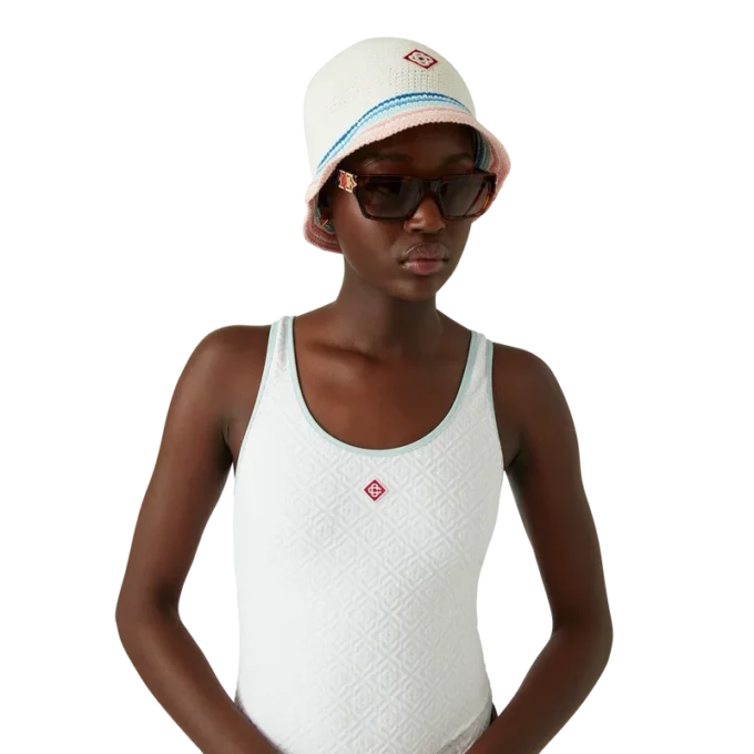 Jacquard-monogram-baddräkt