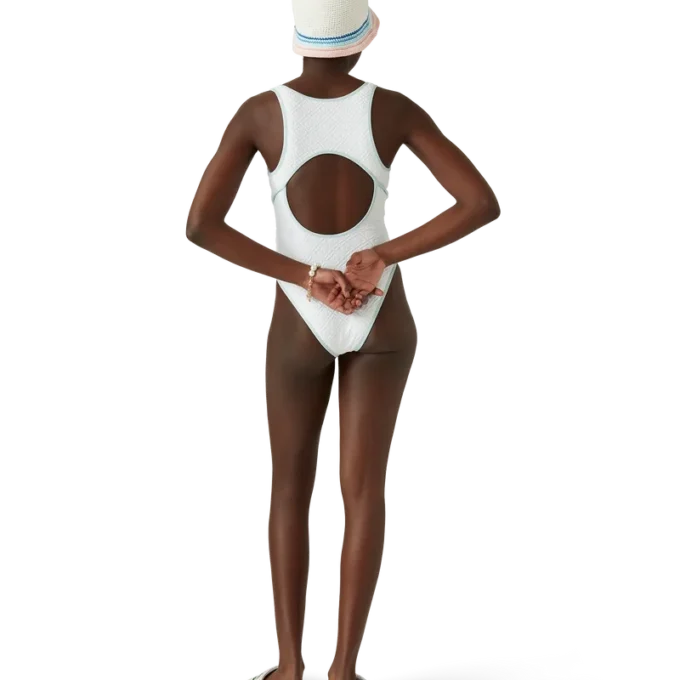 Jacquard-monogram-baddräkt