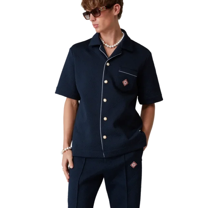 Jacquard-skjorta med monogram