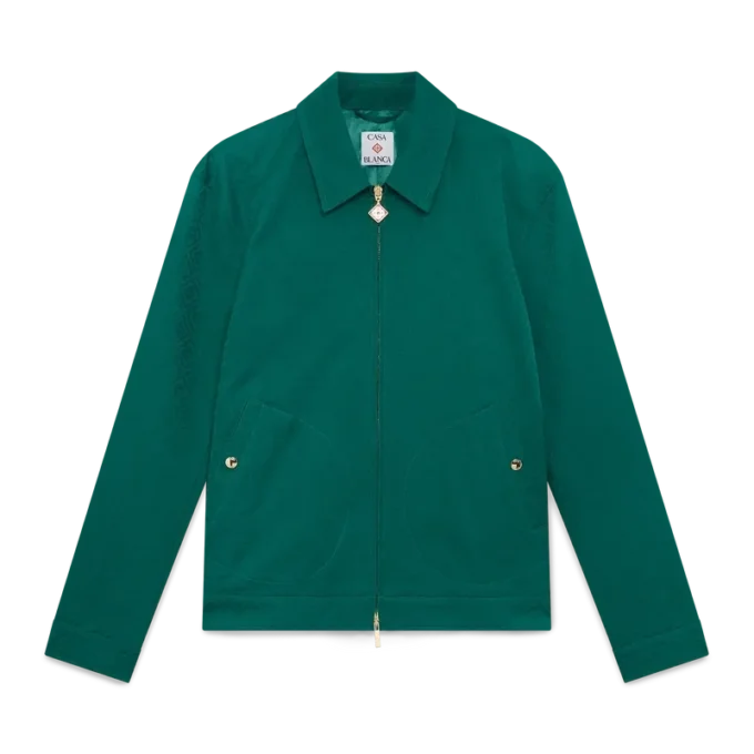 Jacquardjacka i bomull med monogram