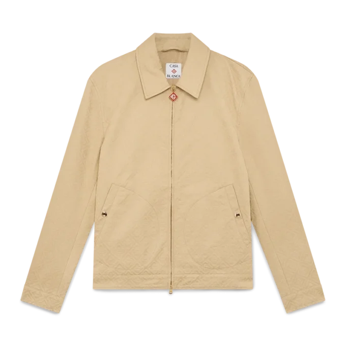 Jacquardjacka i bomull med monogram