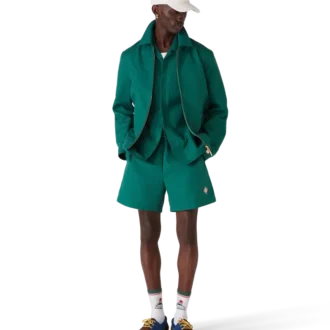 Jacquardjacka i bomull med monogram