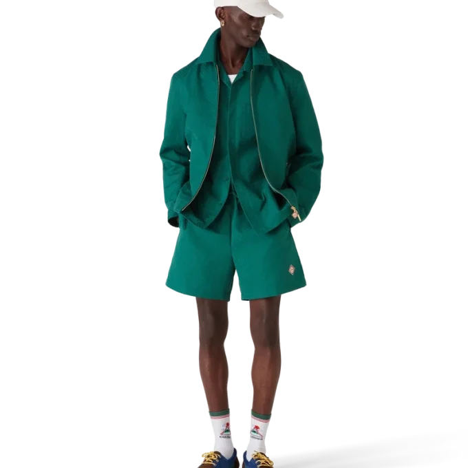 Jacquardjacka i bomull med monogram