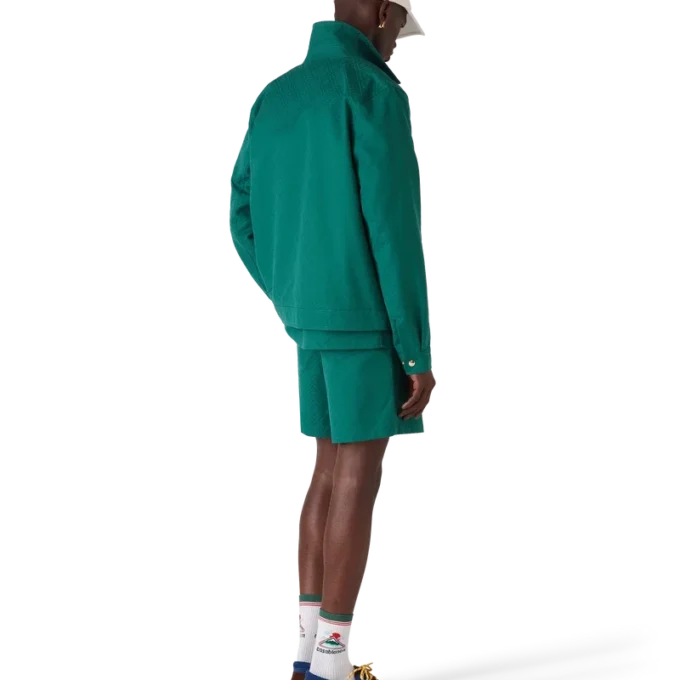 Jacquardjacka i bomull med monogram