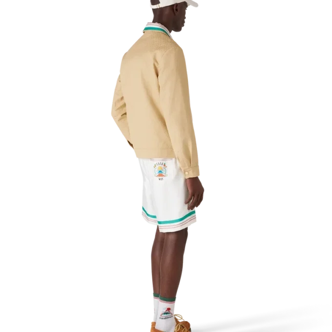 Jacquardjacka i bomull med monogram