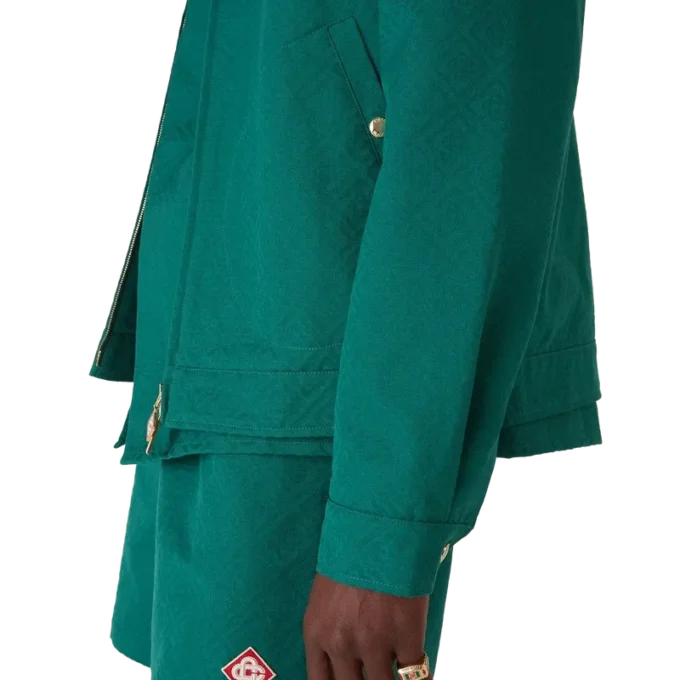 Jacquardjacka i bomull med monogram