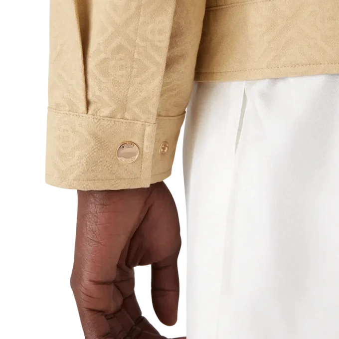 Jacquardjacka i bomull med monogram