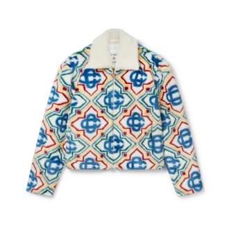 Jacquardjacka i fuskpäls